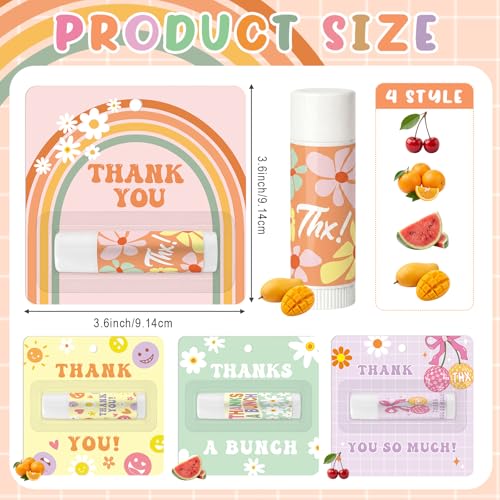 Groovy 60 Pcs Thank You Lip Balm Gift Set for Women - Appreciation Gifts