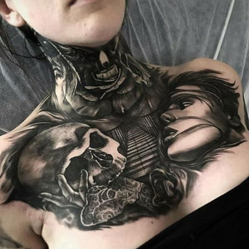 Large Temporary Tattoos Women Temporary Neck Tattoos Temporary Realistic Flower Chest Tattoo for Adults (Temporary Tattoos Sticker 26)