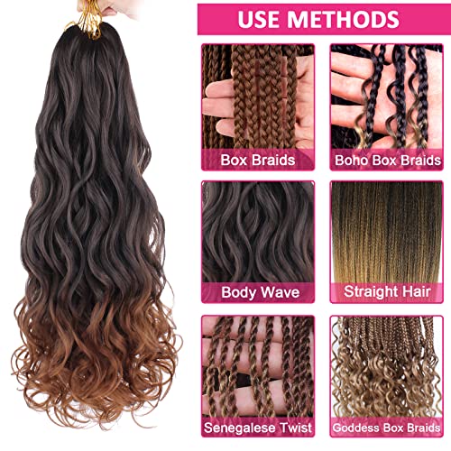 30 Inch French Curly Braiding Hair - 8 Packs Pre-Stretched Synthetic Crochet Extensions - Black/30/27# Variation