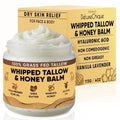 Whipped Tallow Face Moisturizer ? Vanilla Lavender Tallow Balm with Hyaluronic Acid, Manuka Honey, Aloe & Green Tea ? Soothing Skincare for Dry or Sensitive Skin ? 4oz