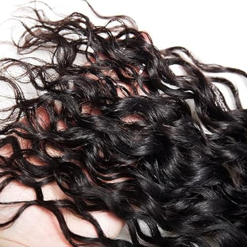Black Water Wave Human Hair Bundles - 14 16 18 Inch, 3 Pack, Virgin Remy, Natural #1B