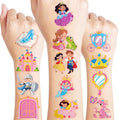 96 PCS Cute Princess Pre-Cut Temporary Tattoos for Kids | Super Cute Princess Themed Birthday Party Favors, Supplies, Decorations, Castle Tattoo Stickers, School Rewards Prizes & Gifts Boys Girls