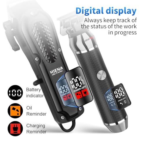 Cordless Hair Clippers & Trimmer Kit for Men - Professional Grooming Set with Digital Display