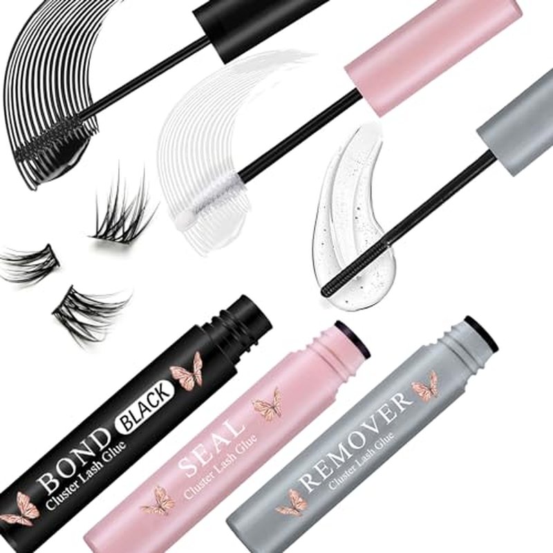 Lash Cluster Glue Bond & Seal ? Waterproof Lash Glue for Eyelash Clusters, Long-Lasting Lash Bond and Seal, Includes Lash Remover for Easy Removal