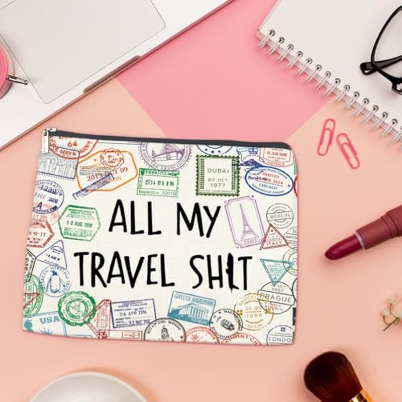 LyoGao Funny Travel Gifts for Women Makeup Bag, Travel Essentials Cosmetic Bag Toiletry Bags Gift for Travelers Girls Trip