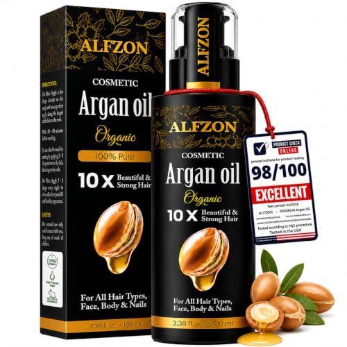 Pure Moroccan Argan Oil for Hair & Skin - 100% Cold Pressed, Organic, Multi-Use