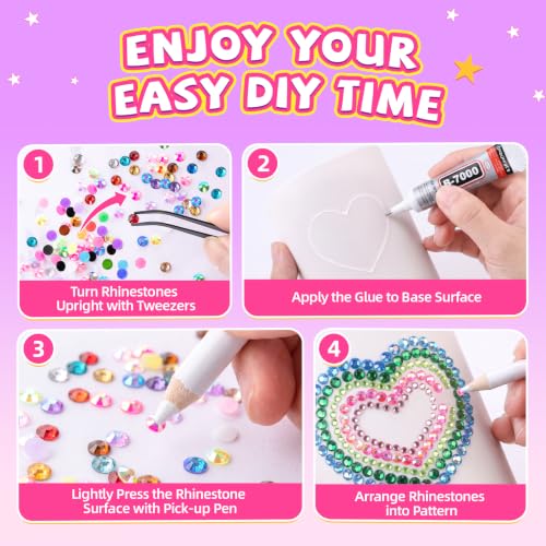80,000 Rhinestones Bedazzling Kit with 2 Sizes & 80 Colors for Jewelry & Nail Art