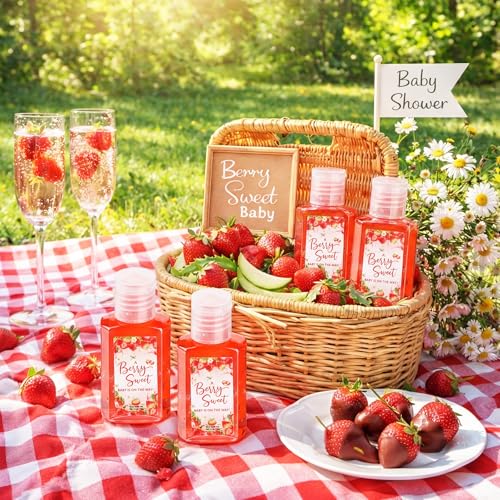 30 Strawberry Baby Shower Party Favors Mini Aloe Vera Gels - Guest Gifts