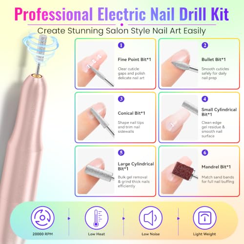 Gel Nail Kit with 48W UV Lamp & Electric Drill - Bright Luxe Tone, 69 Pieces