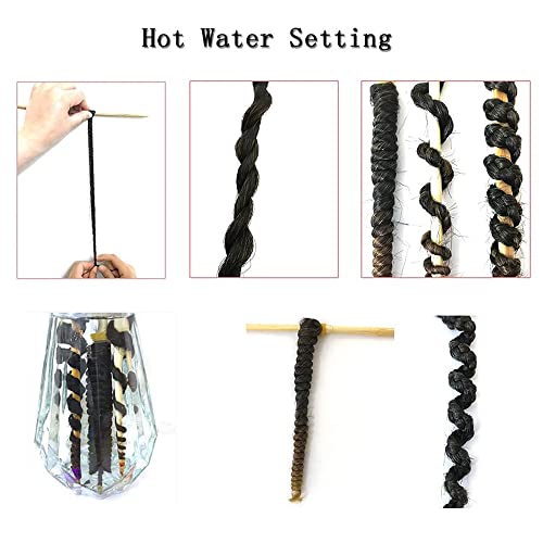 Pre Stretched Braiding Hair 34 Inch - Soft Synthetic Crochet Extensions, 8 Packs (1B/30)