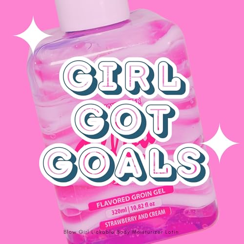 HOT FLOWERS Blow Girl Lickable Moisturizing Lotion ? Strawberry & Cream Flavored Body Moisturizer ? Softens & Hydrates Skin ? 320ml (10.82 fl oz)