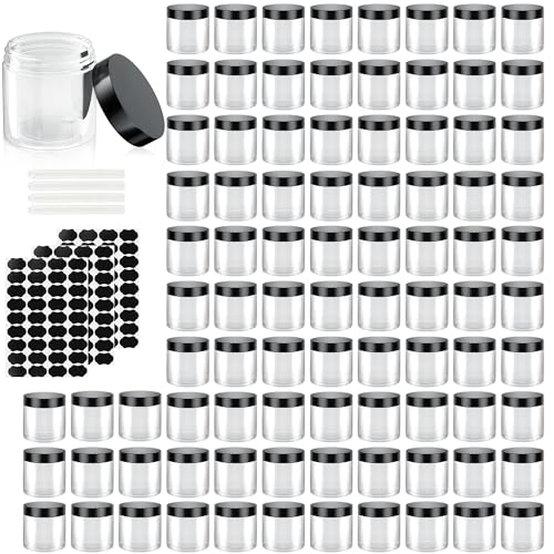 90 Pack 4 Oz Leak-Proof Plastic Travel Containers with Lids - BPA Free Cosmetic Jars