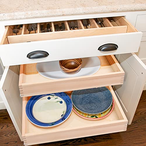 32 Inch Pull Out Kitchen Drawer Organizer - Soft Close Wood Slider