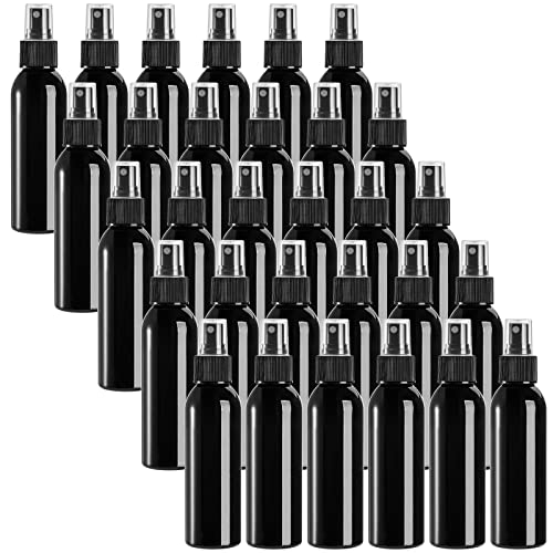 30 Pack 4oz Black Spray Bottles - Refillable Fine Mist Containers for Perfume, Cleaning, Essential Oils, Travel
