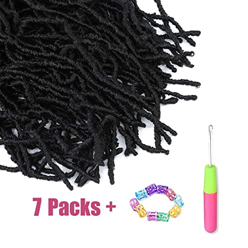 24 Inch 7 Packs Soft Locs Crochet Hair New Faux Pre-looped Goddess