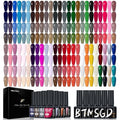 60 PCS Gel Nail Set, 54 Colors Gel Polish Set Classic Shades, with Gold Silver Glitter and Glossy Matte Top Coat, Base Coat Builder gel, for Women Gift Kit