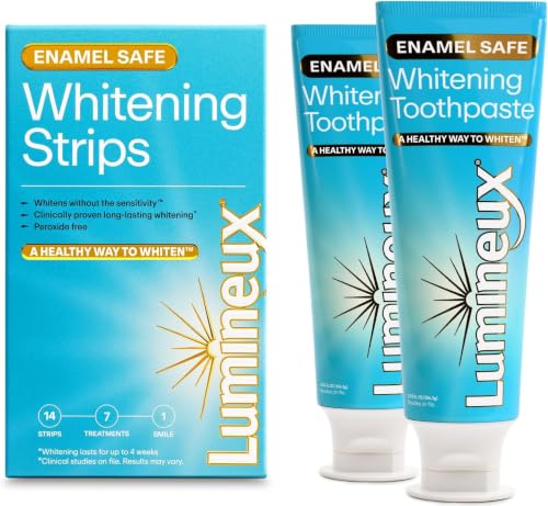 Lumineux Whitening Starter Set with 7 Treatment Strips & 2-Pack Toothpaste - 1 Month Supply