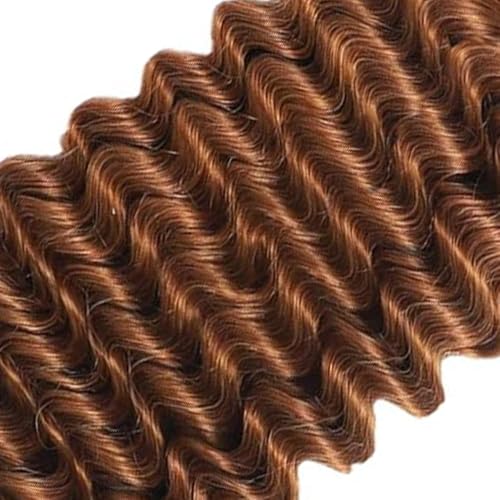#30 Light Brown Deep Curly Human Hair Braiding Bundles 2x100g 26in Non-Weft Freiuoke BA 30 Brown D