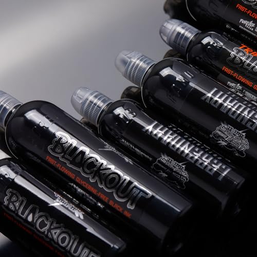 World Famous Tattoo Ink Blackout Black 8oz - Ultra-Thin, Long-Lasting Professional-Grade Ink for Lining & Shading