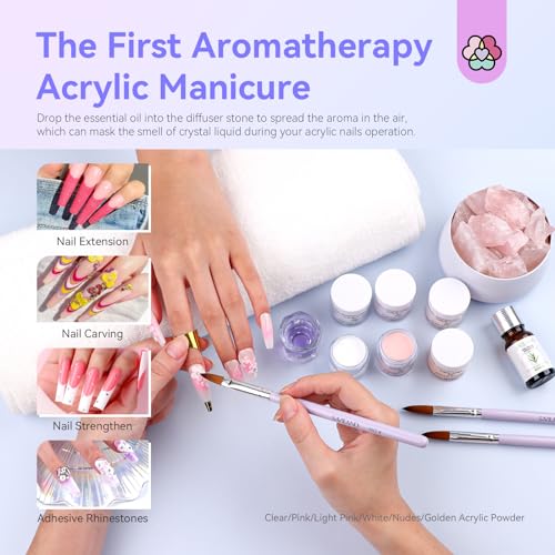 Saviland Odorless Acrylic Nail Kit with U V LED Nail Lamp