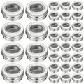 50 Pcs Aluminum Refillable Cosmetic & Lip Balm Containers 1 oz - Clear Top Screw Lid