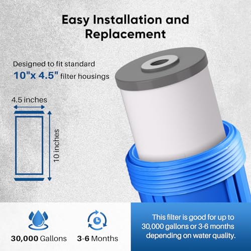 Heavy Metal Reduction Whole House Water Filter 10x4.5 Inch - 4 Pack, Deluxe Variation