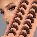 JIMIRE Mink Lashes 18MM Fluffy 6D Wispy False Eyelashes Volume Thick Dramatic Fake Lashes Natural Look Like Eyelash Extensions Pesta?as 7 Pairs Pack