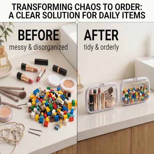 3 Pack Large Clear Hard Shell Zipper Diaper Bag Organizer - 10x12 Inches