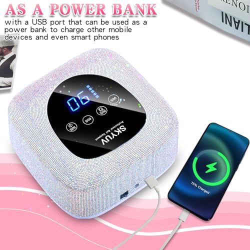 Rechargeable UV LED Nail Lamp, Cordless Nail Dryer for Gel Polish, UV Nail Lamp with 4 Timers Setting and LED Touch Screen, Professional Curing Lamp Light with 30 Beads for Salon and Home