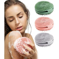 Silicone Body Scrubber - 3 Pack Dual-Sided Exfoliating & Massage Scrubber for Women & Men, Rich Foaming Gentle Back Scrubber for All Skin Types (Pink+Green+Grey)