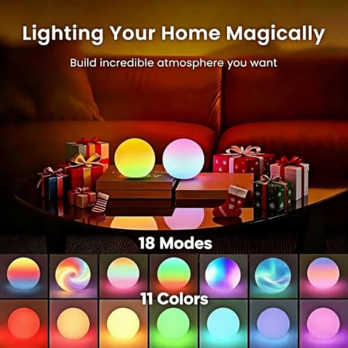 Rechargeable LED Ball Lights 3-Inch Floating Sphere with Remote - 10 Pack