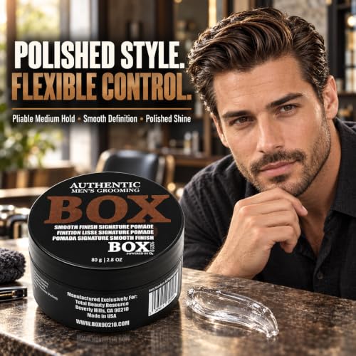 Men's Strong Hold Hair Pomade - Sleek & Polished Finish, Adds Shine & Definition, 80g