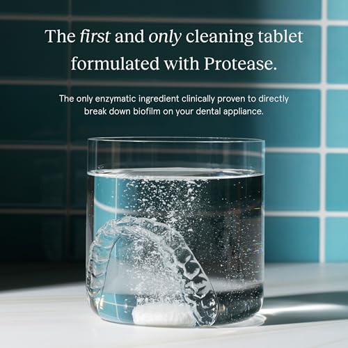Chomper Labs Fizzies Dental Appliance Cleaning Tablets - Enzyme & Tea Tree Oil, Dye-Free, 60 Tablets