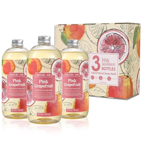 ROMIIE ZOI Pink Grapefruit Liquid Hand Soap Refill 3-Pack, 26 Fl Oz Each