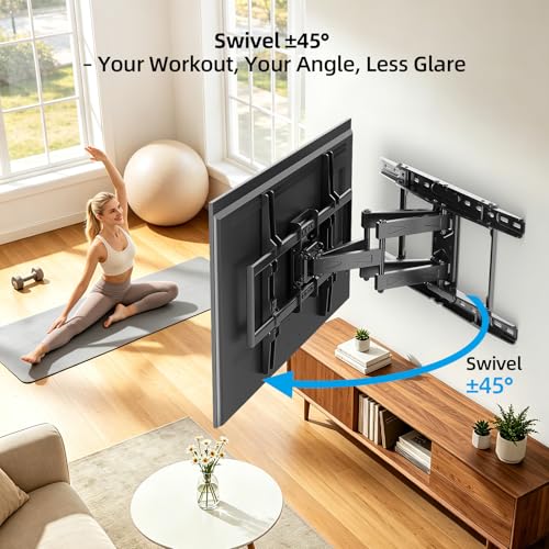 HOME VISION Full-Motion TV Wall Mount for 37-90 Inch TVs, Fits 24" Studs, Model 6603