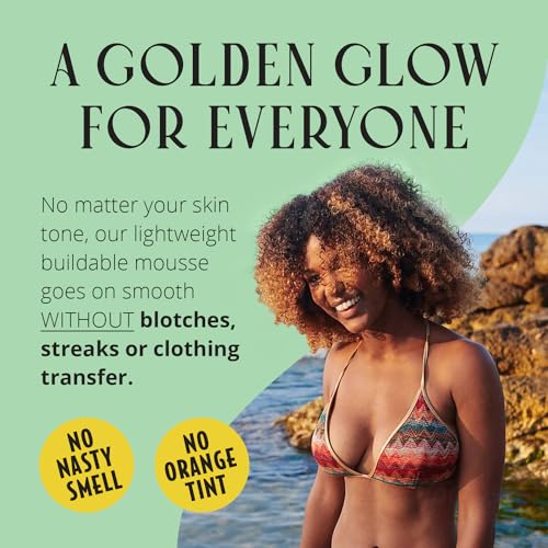 Skinerals Natural Tan Self Tanner Mousse 8 oz - Organic, Streak-Free Quick-Dry Face & Body (Natural Tan)
