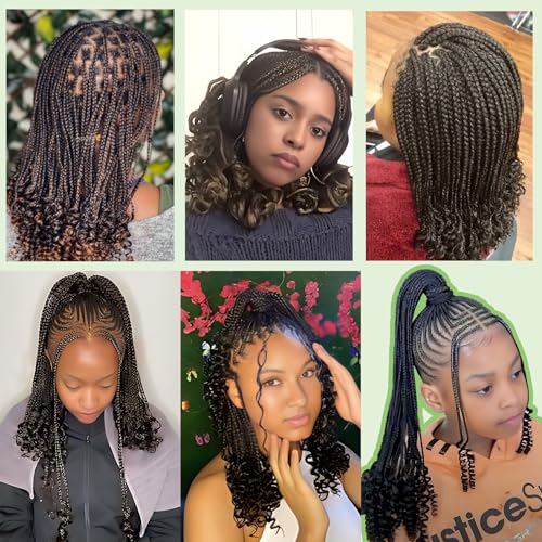 Chocolate Brown Goddess Box Braids Crochet Hair 14 Inch 8 Packs for Black Women