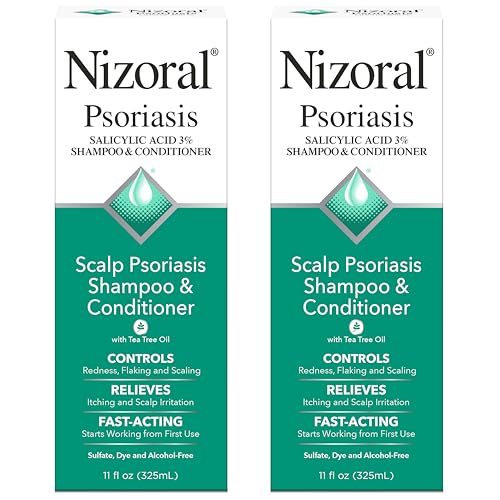 Nizoral Psoriasis Shampoo & Conditioner - Effective Scalp Psoriasis Treatment, 11 Ounce (Pack of 2)