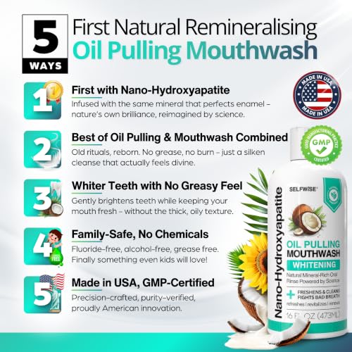 Nano-Hydroxyapatite Oil Pulling Mouthwash - Coconut Mint, 16oz - Natural & Enamel Care