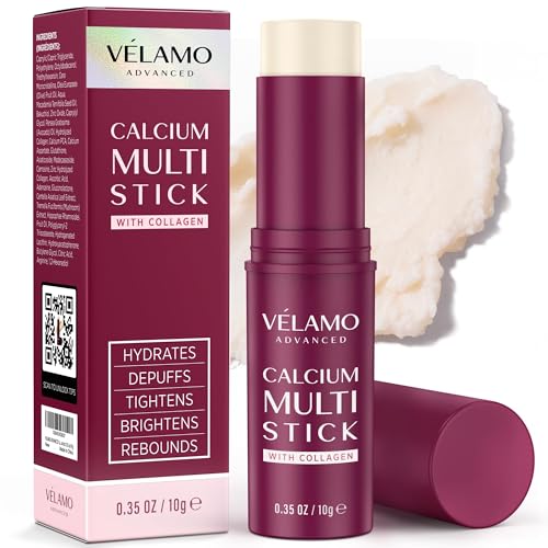 VELAMO ADVANCED Calcium Multi Balm Stick: Anti-Aging, Hydrating & Firming for Under Eye, Face & Neck - Travel Essentials All In One Calcium Volume Multi Balm with Collagen & Bakuchiol, 0.35 oz/10g