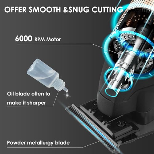 KEMEI 2293 Black Hair & Beard Trimmer with Zero Gapped T-Blade, LED Display, 3 Guards