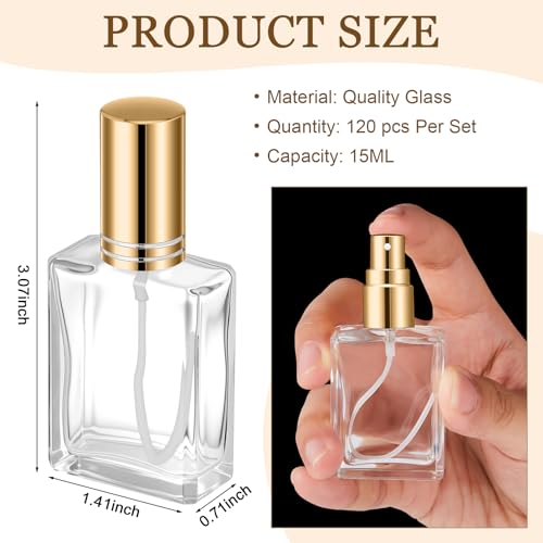 Glass Perfume Bottles Set 90 Pack 15ml Silver Travel Refillable Containers