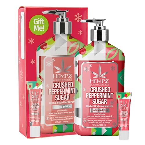Hempz Peppermint Body Lotion & Lip Balm Gift Set - Holiday Scent