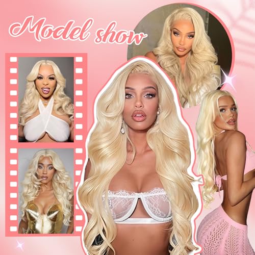 22 Inch Blonde Lace Front Human Hair Wigs Body Wave 13x6 HD Frontal 200% Density