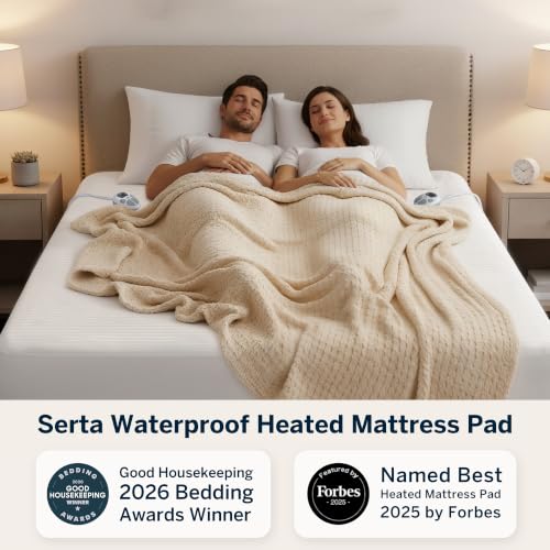 Twin XL Waterproof Heated Mattress Pad with Dual Controls - Serta
