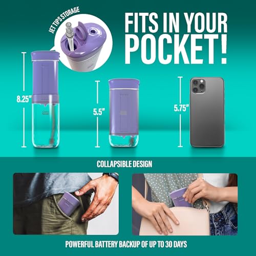 Lavender Portable Water Flosser for Sensitive Gums - Cordless & Travel-Friendly