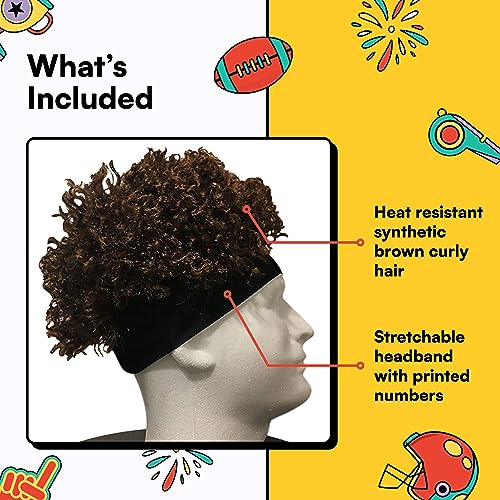 Watt's Wigs Mahomes Star Athlete Headband Wig - Long Blonde Hair with Printed Headband - One Size Fits All