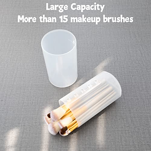 Clear 4-Pack Makeup Brush Holders, Travel Case & Organizer, Adjustable Size