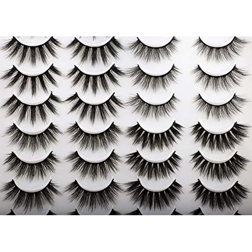 Newcally Faux Mink Lashes Pack 20 Pairs Wholesale False Eyelashes Dramatic Long Wispy Fake Eye Lashes Bulk