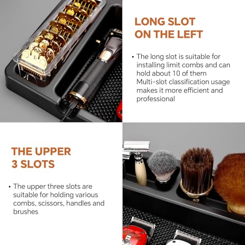 16 x 12.5 Large Barber Organizer Station for Clippers & Hair Tools - Salon & Home Use